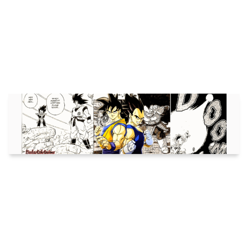 Goku & Vegeta Slap Sticker - white matte