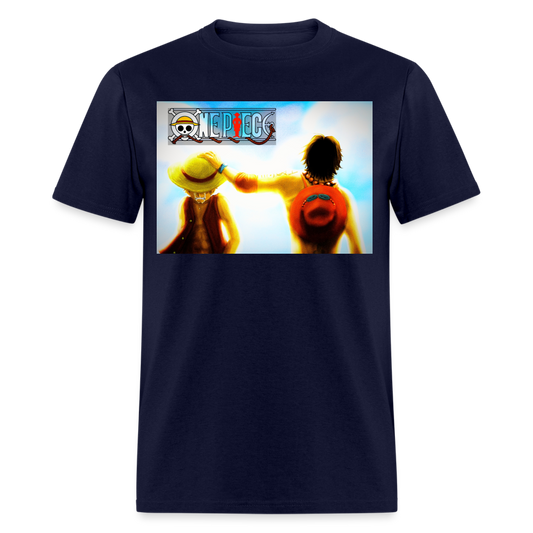 One Piece Brothers-Luffy & Ace-Classic T-Shirt - navy