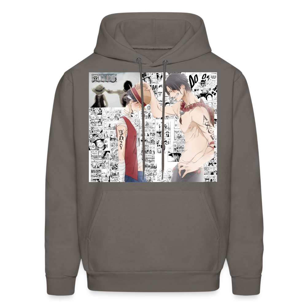 One Piece Brothers-Luffy&Ace Anime Hoodie - asphalt gray