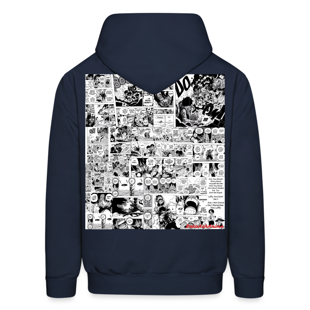One Piece Brothers-Luffy&Ace Anime Hoodie - navy